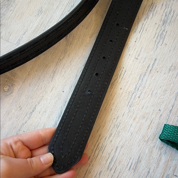 Black leather belt